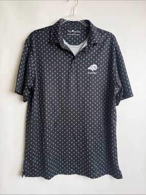 HL Sport Polo Shirt Mens Large Black Performance Bamboo Golf Bighorn Skeltons
